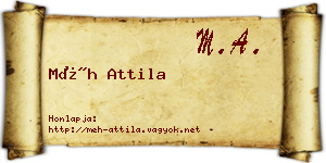 Méh Attila névjegykártya